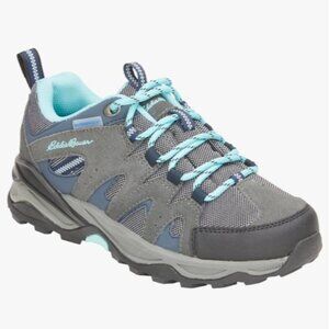 Eddie Bauer Lake Union Hiking Shoes Water Resistant Size 8 + Icetrax Ice Cleats